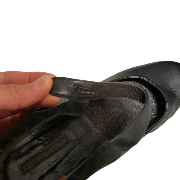 Alberto Fermani Heels Mary Jane Sz 8 EU 38.5 Black Leather Retro Made Italy - Picture 8 of 10